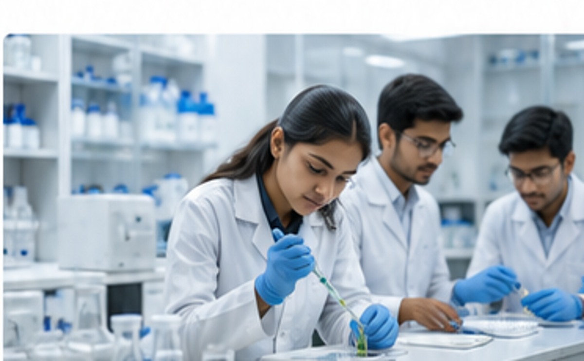 Students receiving practical biotechnology training